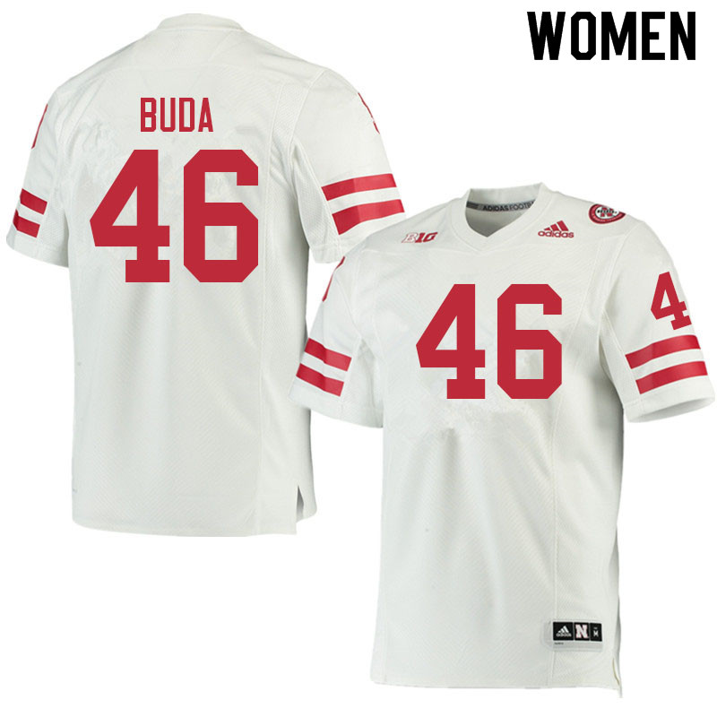 Women #46 Grant Buda Nebraska Cornhuskers College Football Jerseys Sale-White